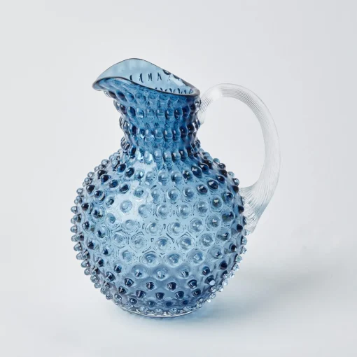 Mrs. Alice Navy Hobnail Glasses & Jug Set< Glassware Sets | For The Homemaker
