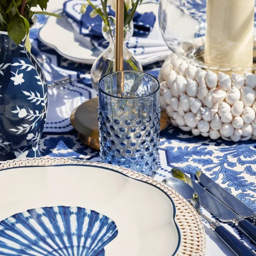 Mrs. Alice Navy Hobnail Glasses & Jug Set< Glassware Sets | For The Homemaker