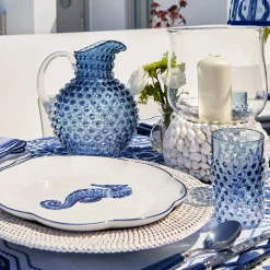 Mrs. Alice Navy Hobnail Glasses & Jug Set< Glassware Sets | For The Homemaker