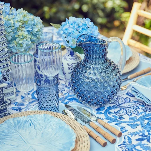 Mrs. Alice Navy Hobnail Glasses & Jug Set< Glassware Sets | For The Homemaker