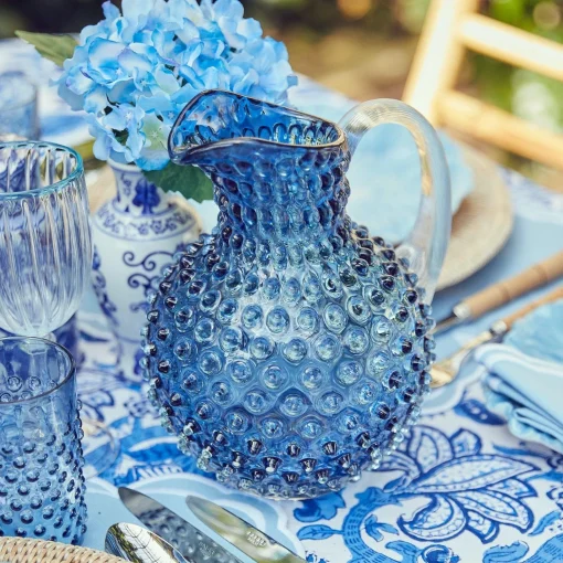 Mrs. Alice Navy Hobnail Jug< Jugs | For The Homemaker