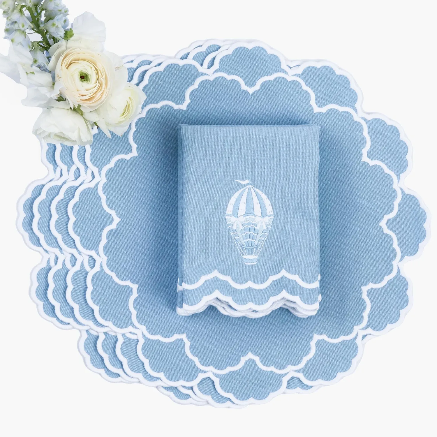 Mrs. Alice Nikki Blue Placemats (Set of 4)< Placemats