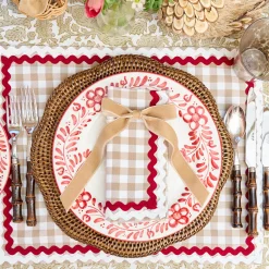 Mrs. Alice Oat Velvet Bow (Set of 4) - 20cm< Napkin Rings & Bows
