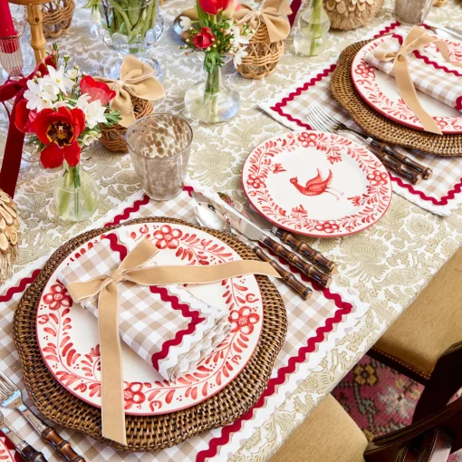 Mrs. Alice Oat Velvet Bow (Set of 4) - 20cm< Napkin Rings & Bows