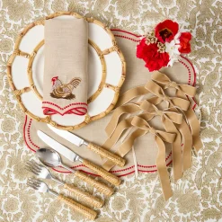 Mrs. Alice Oat Velvet Bow (Set of 4) - 20cm< Napkin Rings & Bows