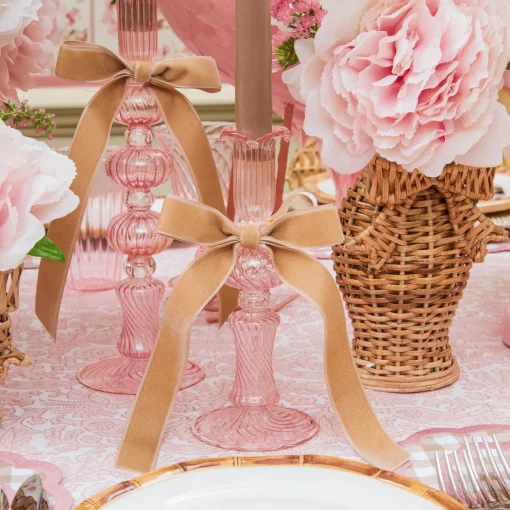 Mrs. Alice Oat Velvet Bow (Set of 4) - 20cm< Napkin Rings & Bows