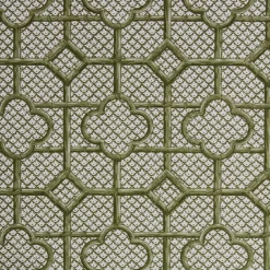 Mrs. Alice Olive Green Bamboo Trellis Fabric< Serena Fresson Fabrics