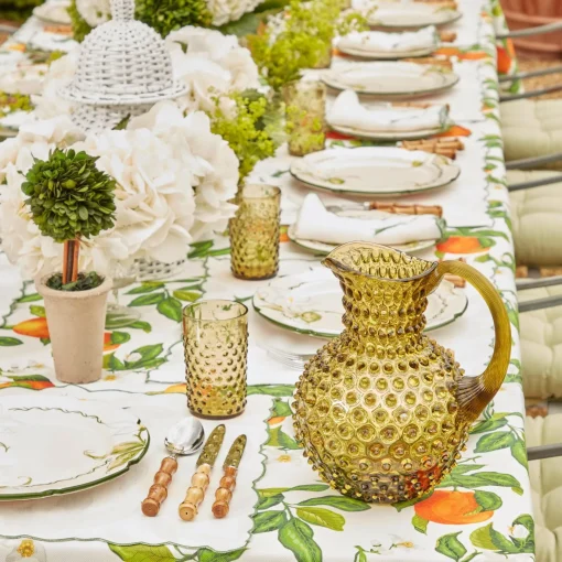 Mrs. Alice Olive Green Hobnail Jug & Glasses (Set of 6)< Glassware Sets