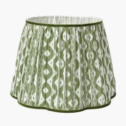 Mrs. Alice Olive Green Ikat Lampshade (40cm)< Lampshades