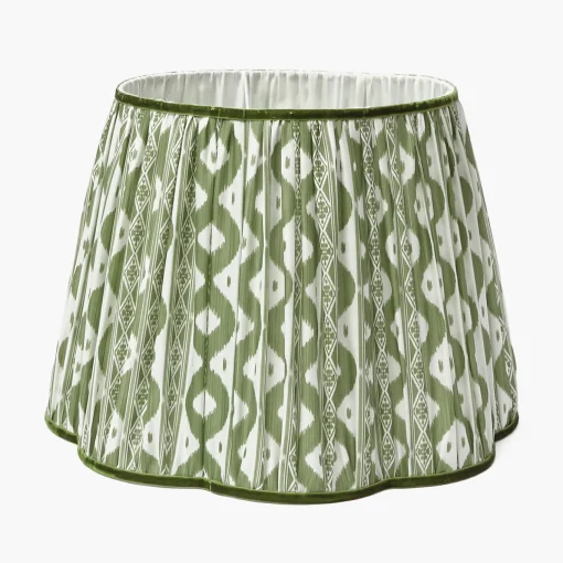 Mrs. Alice Olive Green Ikat Lampshade (40cm)< Lampshades