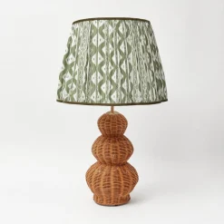 Mrs. Alice Olive Green Ikat Lampshade (40cm)< Lampshades