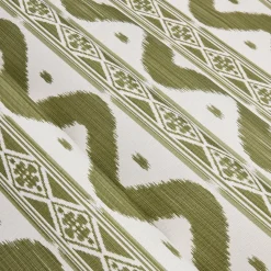 Mrs. Alice Olive Green Ikat Stripe Fabric< Serena Fresson Fabrics