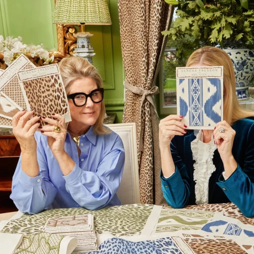 Mrs. Alice Olive Green Ikat Stripe Fabric< Serena Fresson Fabrics