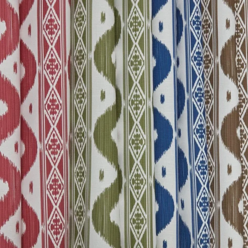 Mrs. Alice Olive Green Ikat Stripe Fabric< Serena Fresson Fabrics