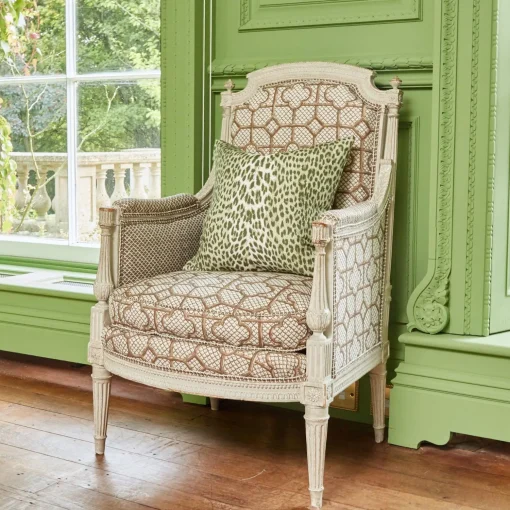 Mrs. Alice Olive Green Leopard Fabric< Serena Fresson Fabrics