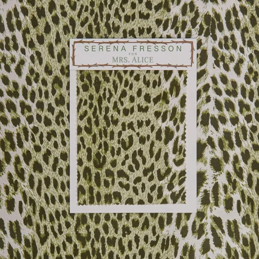 Mrs. Alice Olive Green Leopard Fabric< Serena Fresson Fabrics