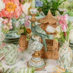 Mrs. Alice Olive Green Parrot Candleholder (Pair)< Summer Candleware | Candle Holders
