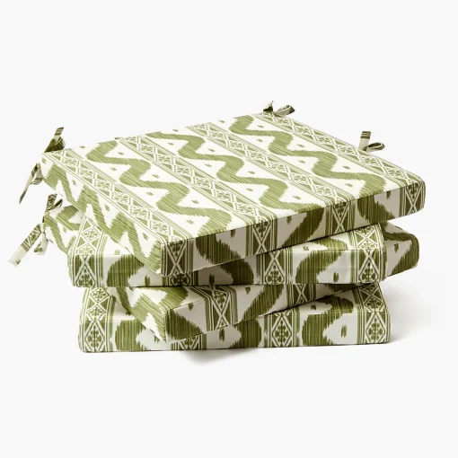 Mrs. Alice Olive Ikat Seat Pad Cushion< Cushions