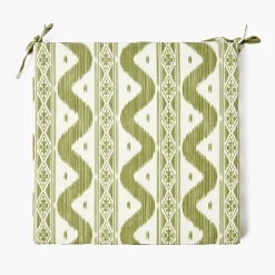Mrs. Alice Olive Ikat Seat Pad Cushion< Cushions