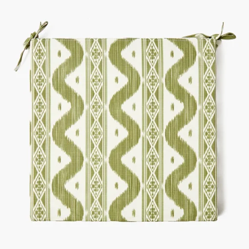 Mrs. Alice Olive Ikat Seat Pad Cushion< Cushions