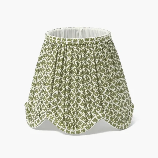 Mrs. Alice Olive Lotus Deep Scalloped Lampshade (18cm)< Lampshades