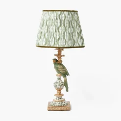 Mrs. Alice Olive Parrot Lamp with Olive Ikat Shade (30cm)< Corded Table Lamps | For Her