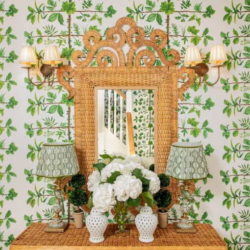 Mrs. Alice Olive Parrot Lamp with Olive Ikat Shade (30cm)< Corded Table Lamps | For Her