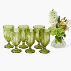 Mrs. Alice Olive Scalloped Wine Glasses (Set of 6)< Glasses