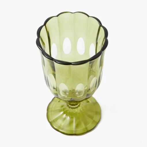 Mrs. Alice Olive Scalloped Wine Glasses (Set of 6)< Glasses