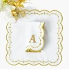 Mrs. Alice Olivia White & Gold Napkins (Set of 4)< Napkins | Mrs. Alice Monogram