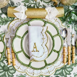 Mrs. Alice Olivia White & Gold Napkins (Set of 4)< Napkins | Mrs. Alice Monogram