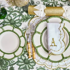 Mrs. Alice Olivia White & Gold Napkins (Set of 4)< Napkins | Mrs. Alice Monogram