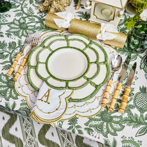 Mrs. Alice Olivia White & Gold Placemats (Set of 4)< Placemats