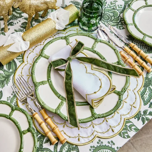 Mrs. Alice Olivia White & Gold Placemats (Set of 4)< Placemats