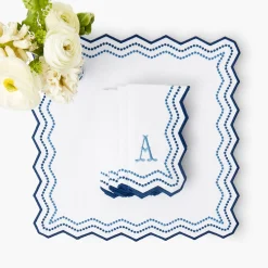 Mrs. Alice Olympia Blue Embroidered Napkins (Set of 4)< Napkins | Mrs. Alice Monogram