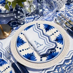 Mrs. Alice Olympia Blue Embroidered Napkins (Set of 4)< Napkins | Mrs. Alice Monogram