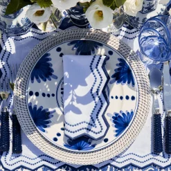 Mrs. Alice Olympia Blue Embroidered Napkins (Set of 4)< Napkins | Mrs. Alice Monogram