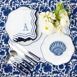 Mrs. Alice Olympia Blue Embroidered Napkins (Set of 4)< Napkins | Mrs. Alice Monogram