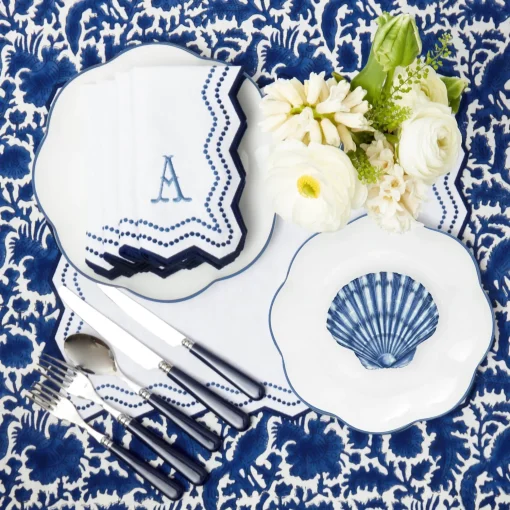 Mrs. Alice Olympia Blue Embroidered Napkins (Set of 4)< Napkins | Mrs. Alice Monogram