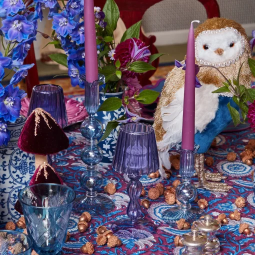 Mrs. Alice Ophelia Blue & Gold Owl (Pair)< Autumn Decorations