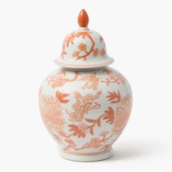 Mrs. Alice Orange Chinoiserie Ginger Jar< Year-round Decorations