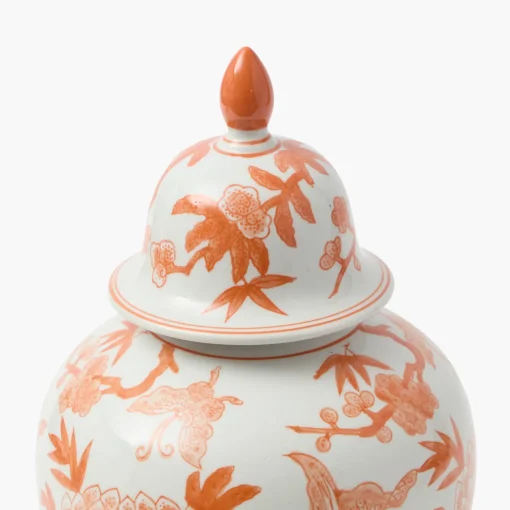 Mrs. Alice Orange Chinoiserie Ginger Jar< Year-round Decorations