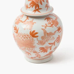 Mrs. Alice Orange Chinoiserie Ginger Jar< Year-round Decorations