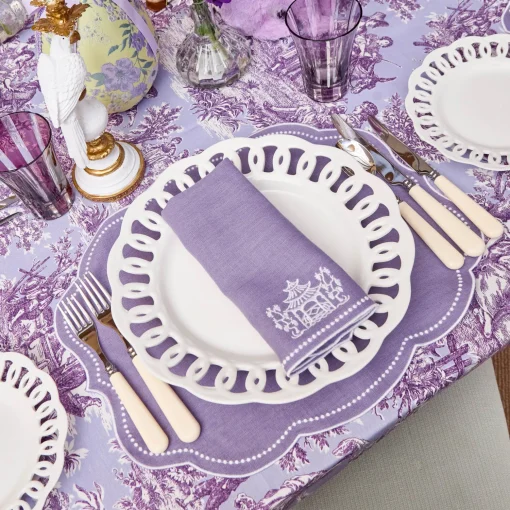 Mrs. Alice Pagoda Lilac Linen Napkins (Set of 4)< Napkins