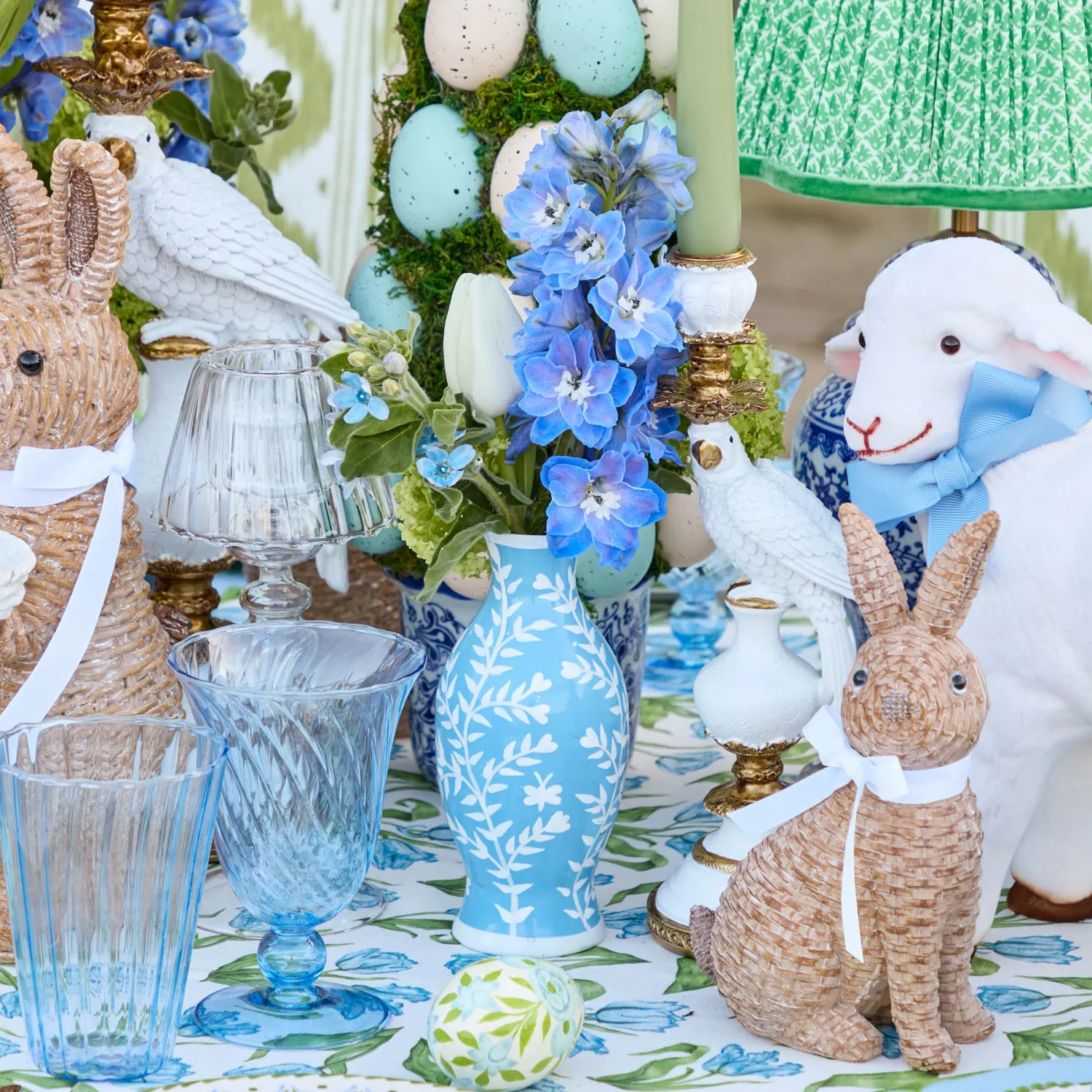 Mrs. Alice Pale Blue Hand Painted Tole Bud Vases (Set of 3)< Vases | Vases & Planters