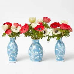 Mrs. Alice Pale Blue Hand Painted Tole Bud Vases (Set of 3)< Vases | Vases & Planters
