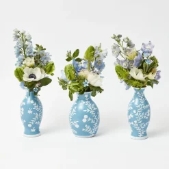 Mrs. Alice Pale Blue Hand Painted Tole Bud Vases (Set of 3)< Vases | Vases & Planters