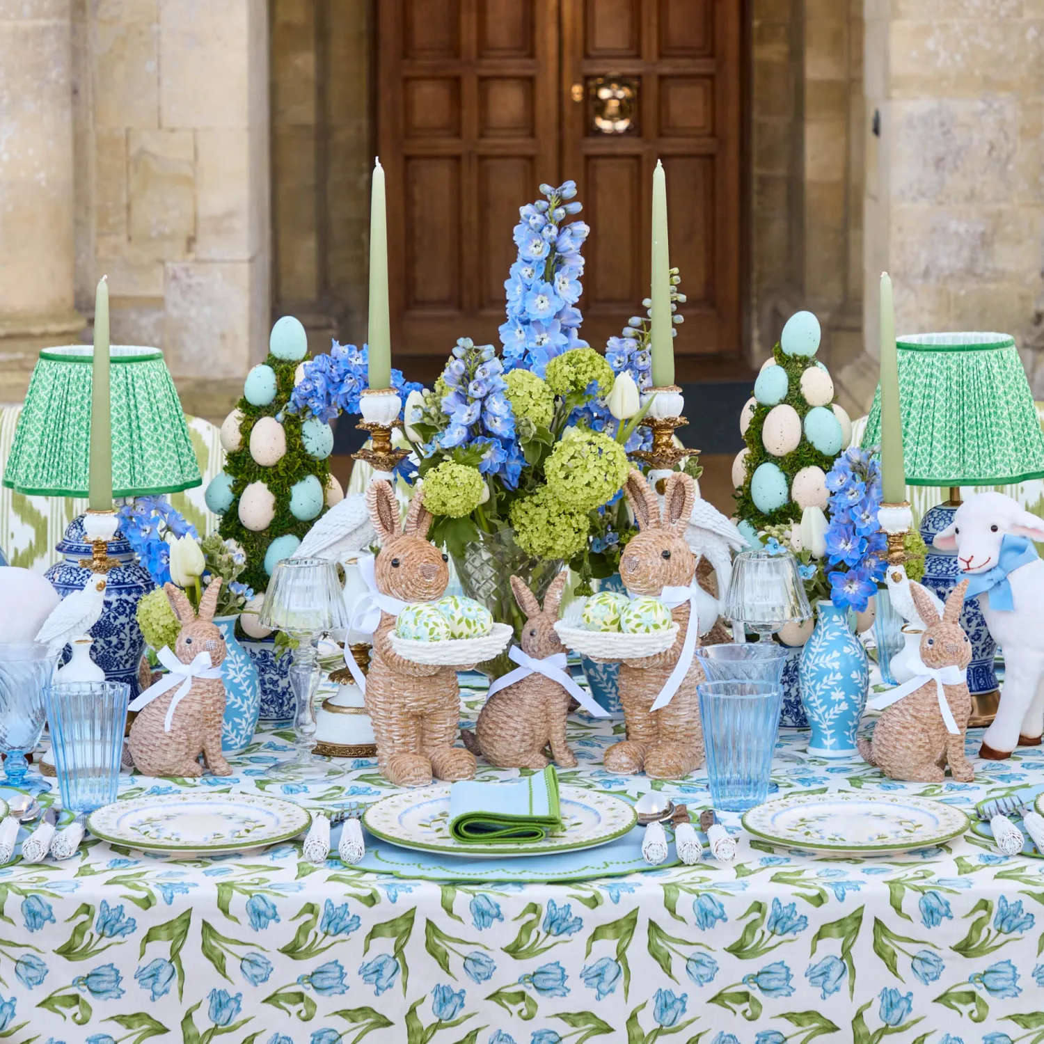 Mrs. Alice Pale Blue Hand Painted Tole Bud Vases (Set of 3)< Vases | Vases & Planters