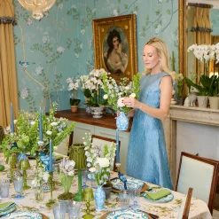 Mrs. Alice Pale Blue Hand Painted Tole Bud Vases (Set of 3)< Vases | Vases & Planters