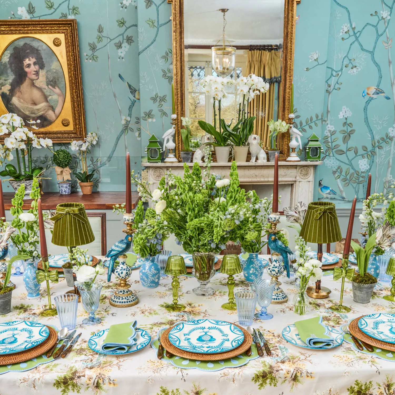 Mrs. Alice Pale Blue Hand Painted Tole Bud Vases (Set of 3)< Vases | Vases & Planters